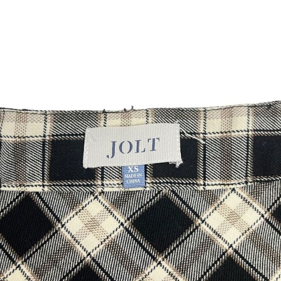 JOLT Womens Straight Hem Plaid Pleated Mini Wrap Skirt Multicolor Size XS - Picture 5 of 14